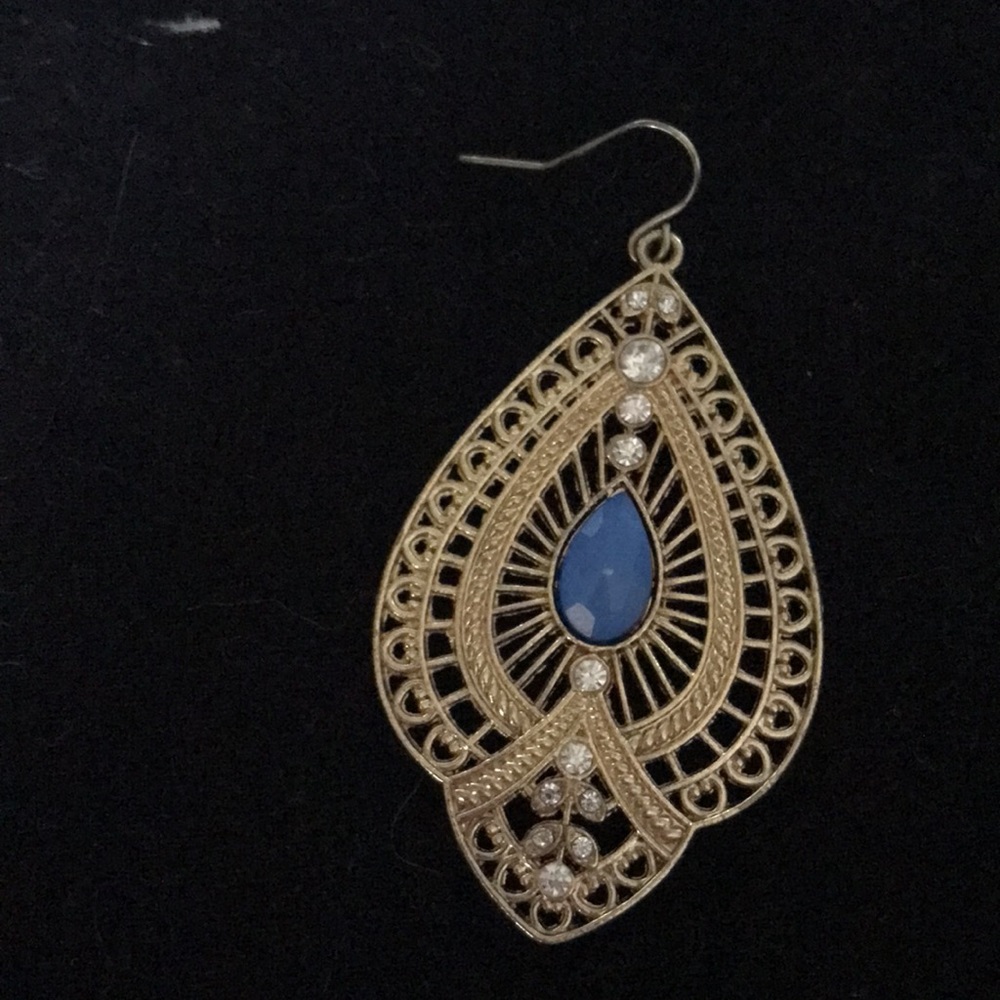 NWOT Gold and Turquoise Colored Earrings - Picture 3 of 7